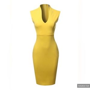 Women's Elegant Sleeveless Formal Slim Cocktail Party Pencil Midi Dress